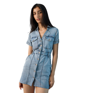 Robe midi en jean décontractée pour femmes, élégante pour tous les jours, fabricant de vêtements sur mesure - Product Image 3