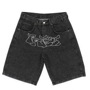 Shorts en jean élastiques pour hommes avec logo personnalisé, style streetwear écologique pour l'été - Product Image 1