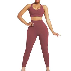 Conjuntos deportivos de 2 piezas para mujer, para yoga, correr, entrenamiento, gimnasio, fitness, shorts y sujetador sin costuras, conjuntos de entrenamiento para mujer - Product Image 3