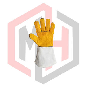 Guantes de Cuero Dividido para Soldadores Mig Mag, 7 oz, 16 Pulgadas, Resistentes al Calor, Antiestáticos, Antidesgarros, Antivibración, Sin Silicona - Product Image 2