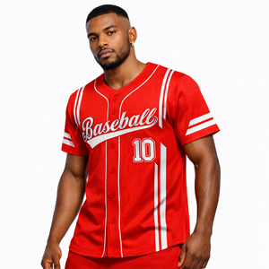 Camiseta de Béisbol Bordada Personalizada, de Secado Rápido, Transpirable, 100% Poliéster, para Clubes, Equipos, Ligas, OEM, Marca Privada, PK - Product Image 2