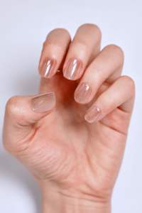 Uñas postizas brillantes, cortas, cuadradas, OEM, ODM, personalizadas de fábrica, color nude natural, al por mayor, transparentes, artificiales, a presión. - Product Image 3