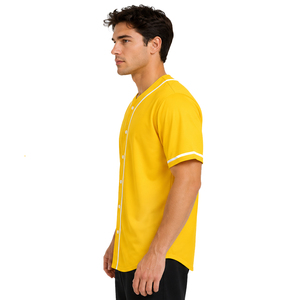 เสื้อเบสบอลผู้ชายสั่งทำขายส่ง OEM เสื้อเบสบอลโลโก้สั่งทำ เสื้อเบสบอลคอวีแขนสั้นสำหรับผู้ชาย - Product Image 5