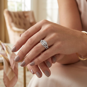 Ensemble de bagues de fiançailles pour femmes avec diamant naturel rond véritable de 1,00 TCW |   Bague de mariage en or blanc sertie de pierres pour anniversaire de mariage - Product Image 1