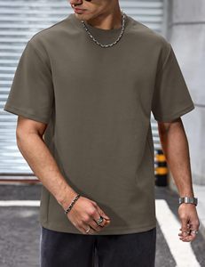 <b>Men</b> Oversized Heavyweight Cotton T Shirt <b>Stretch</b> Casual Streetwear Tee OEM Wholesale - Product Image 2