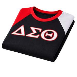 Maglietta Nera Premium Delta Sigma Theta Opp Sleeve per Donne, Vestibilità Comoda, Alta Qualità, Abbigliamento Casual per Confraternite Greche - Product Image 6