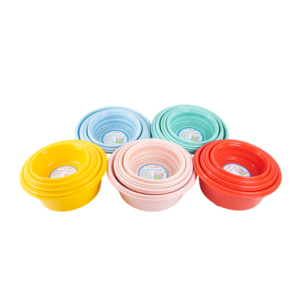 Eco-Friendly PP Plastic Basin <b>Strainer</b> Basket Set Cleaning Brushes Kitchen Vegetable Fruit Washing Dishwasher Safe <b>Colander</b> Set - Product Image 1