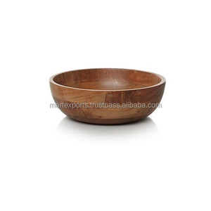 Bol de service jetable en bois rustique sculpté à la main, en bois naturel, pour salade, fruits, collations, fête, décoration de table de cuisine - Product Image 6