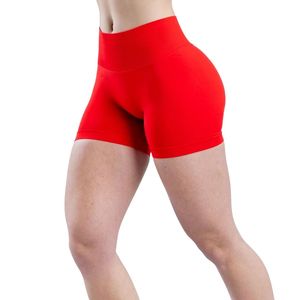 Shorts de sport rouges pour femmes, taille haute, extensibles, pour fitness, course, yoga, entraînement, vêtements de sport, tenue d'entraînement - Product Image 6