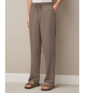 กางเกงขายาวผู้ชายผ้าลินินผสมฝ้าย ทรงตรง ใส่สบาย ระบายอากาศได้ดี เป็นมิตรกับสิ่งแวดล้อม แห้งเร็ว น้ำหนักเบา เอวยางยืด ปิดด้วยซิป - Product Image 1