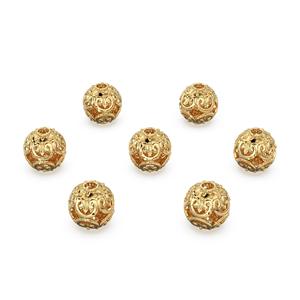 Cuentas Espaciadoras de Oro Macizo de 14k y 18k, Hechas a Mano, Resistentes y Hermosas, para Fabricación de Joyería, 6mm, 8mm, 10mm - Product Image 2