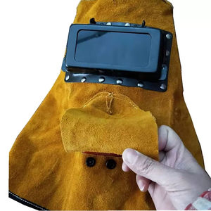 Capucha de soldadura de cuero de vaca, equipo de protección para pulir, gorra de trabajo, protector de cabeza, cara y cuello, resistente al calor y las llamas - Product Image 1