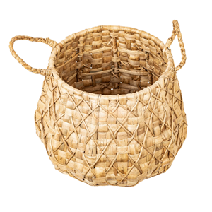 Maceta rústica artesanal de jacinto de agua natural con asa, maceta rústica, tejida a mano en Vietnam para un hogar acogedor y un hotel elegante - Product Image 4