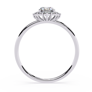 Platinum Oval Cut Diamond Engagement Ring With Halo Setting GIA Certified Natural Diamonds Women's Classic Style - Product Image 4
