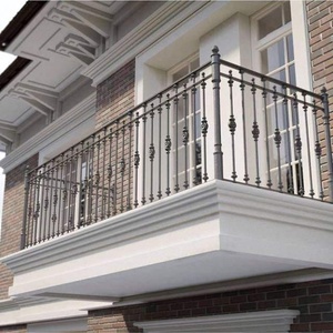Traditional wrought iron balcony railing; easy to install on the floor, weather-resistant, and rust-<b>proof</b>. - Product Image 3