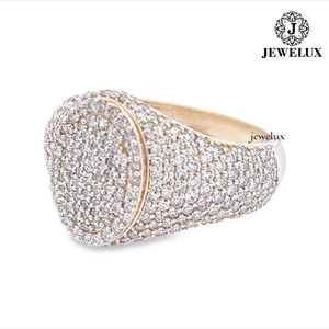 Jewelux 18K Gold Filled Cocktail <b>Ring</b> Round Brilliant Cut Diamond Unisex Luxury Fine Jewelry From <b>Indian</b> Supplier - Product Image 1