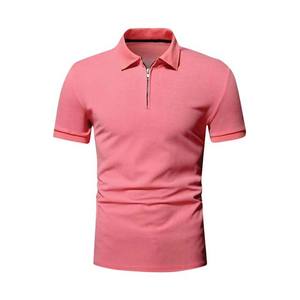 Camiseta de Verano para Hombre, de Color Sólido, Manga Corta, Cuello Camisero, Casual, con Media Cremallera, Camisetas Polo, Ropa para Hombre, Tallas Grandes, Servicio OEM - Product Image 1