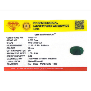 Certified Natural Emerald 2.5 Carat Oval Cut Loose Gemstone for Fine Jewelry - Product Image 4