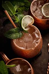 Copper mule serving mug <b>set</b> for refined artistic drink culture hammered finish metal cups durable reusable kitchen mugs - Product Image 2