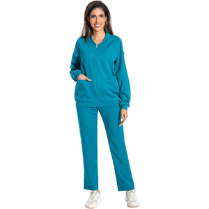 Blouse de travail unisexe pour le personnel médical, professionnelle, à manches longues, confortable, légère, en toile résistante, avec poche pour instruments - Product Image 2