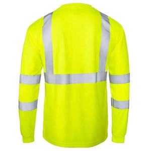 เสื้อยืดกันไฟแห้งเร็วสำหรับงานจราจรและเหมืองแร่ สะท้อนแสง ชุดยูนิฟอร์มนิรภัย เสื้อผ้าทำงานแบบมองเห็นได้ชัดเจน - Product Image 4