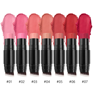 7 Colors Cream <b>Blush</b> Stick with Built-in Brush, Buildable Natural Flush for Cheeks, Lips & Eyes - Product Image 1