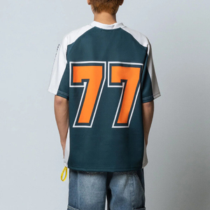 Men's V-Neck American Football Jersey Number 77 Print Loose Fit Short Sleeve Athletic Apparel Breathable <b>Polyester</b> Team Style - Product Image 2