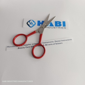 กรรไกรปักผ้าสีแดงแบบกำหนดเอง ขายส่ง คุณภาพสูง สแตนเลสขนาดเล็ก สำหรับคนถนัดขวา ตัดหนังกำพร้า ใช้สำหรับงานปัก - Product Image 4