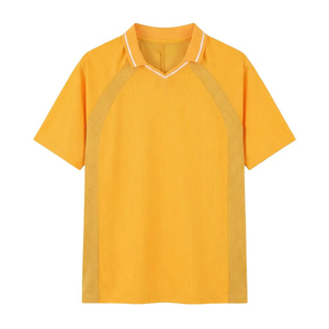 Unisex Black V-Neck Short Sleeve <b>Polo</b> Shirt Loose Fit 100 Polyester Breathable Solid Color Sport Top All Seasons - Product Image 5