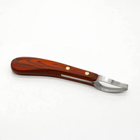Cuchilla para Recortar Pezuñas de Ovejas, Cuchillo para Pezuñas de Ganado y Caballos, Tijeras Multiusos para Pezuñas, Mango de Madera, Acero Inoxidable