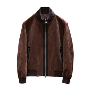 Chaqueta Bomber de Cuero PU para Hombre, Marca Shafiq Sports, Delgada, Transpirable, con Cuello Alto, Forro Sólido, Cierre de Cremallera, Resistente al Viento, Estilo Urbano - Product Image 3