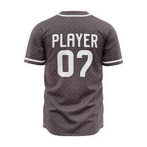 Custom Sublimated Baseball Jersey Button <b>Down</b> Short Sleeve Adult's Unisex Polyester Sport Shirt Softball Uniform Jerseys - Product Image 3