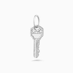 จี้รูปกุญแจประดับเพชรแล็บโกรว์ 14K 18K ทองคำแท้ ดีไซน์เรียบหรู สไตล์มินิมอล เหมาะสำหรับใส่ทุกวัน พร้อมใบรับรอง - Product Image 3