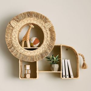 Estante Colgante de Ratán con Forma de León, Único, Tejido a Mano, para Dormitorio Infantil, Organizador de Juguetes y Libros, Venta al Por Mayor - Product Image 6