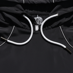 Ensemble de survêtement ADH noir à capuche avec fermeture éclair, manches longues, short léger en polyester, streetwear, vêtements d'été - Product Image 5