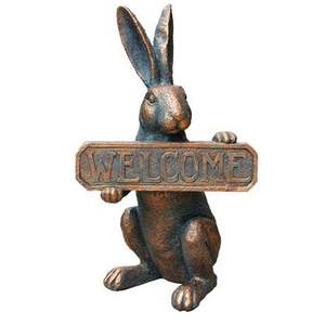 Estatua Moderna de Conejo de Aluminio que Combina Estilo Minimalista con Artesanía Metálica Artística para Decoración del Hogar - Product Image 1