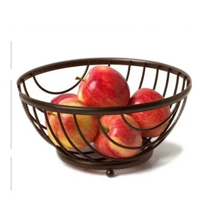 Metal <b>Wire</b> Storage <b>Basket</b> Bowl Black Modern Design 10x4 Inch Multi Purpose Neatening Organizer Strong Iron <b>Wire</b> <b>Basket</b> - Product Image 1