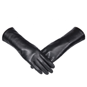 Gants d'hiver en cuir tendance pour femmes, doublés de soie, confortables, pour le cyclisme, gants tactiles simples - Product Image 6