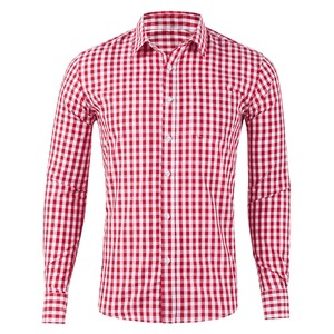 <b>Men's</b> <b>Long</b> <b>Sleeve</b> Plaid <b>Shirt</b> Pink <b>White</b> Checkered Casual Yarn Dyed Button Cuff Top Classic <b>Men</b> Business Office <b>Shirt</b> Formal fit - Product Image 5