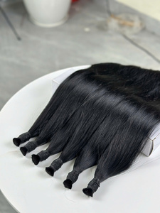Cheveux naturels noirs lisses en vrac, double trame, cheveux humains vierges vietnamiens pour tressage, vente en gros - Product Image 3