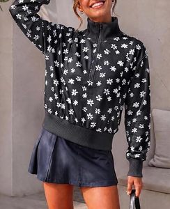 เสื้อสเวตเชิ้ตผู้หญิงทรงโอเวอร์ไซส์ คอสูง แขนยาว มีซิปครึ่งตัว ผ้าฟลีซ มีกระเป๋าจิงโจ้ ระบายอากาศได้ดี น้ำหนัก 200 กรัม เหมาะสำหรับฤดูใบไม้ร่วง - Product Image 5
