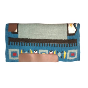 WESTERN BLANKETS HOUSE Tapis de selle équestre Western en laine et cuir, avec extérieur en coton et doublure en polycoton, design confortable pour l'équitation - Product Image 3
