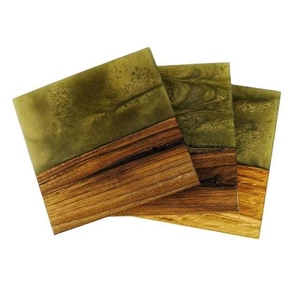 Premium Wood and Resin Coaster Set Eco-Friendly Handmade Tea Coffee Coasters with Unique Design for Dining Table Kitchen - Product Image 3