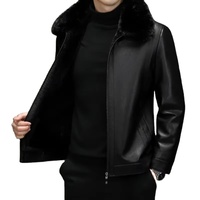 Blouson en cuir décontracté d'hiver pour homme, col montant amovible, réversible, respirant, chaud, service OEM, logo frontal