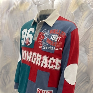 Camiseta de Voleibol para Niños Snowgrace, Diseño de Parches, Manga Corta, Cuello en V, Transpirable, Corte Holgado, Primavera/Verano - Product Image 4