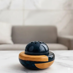 Quemador de incienso de madera premium para el hogar, regalo festivo para Ramadán y Eid, moderno y pulido, Mabkhara árabe Mubkhar para mesa. - Product Image 5