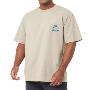 Camiseta Oversize de Algodón 100% de Alta Calidad, Gruesa y Transpirable, con Hombros Caídos, Cuello Medio Alto, Estilo Urbano, Unisex, Personalizable para Hombre - Product Image 1