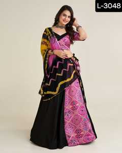 New Designer <b>Lehenga</b> Choli For Navratri Cotton <b>Lehenga</b> Black Color Festival Wear <b>Simple</b> <b>Lehenga</b> With Dupatta New Design - Product Image 3