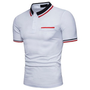 Polo de Manga Corta para Hombre de Alta Calidad, Personalizado, Verano, Casual, Diseño Sólido con Bloques de Color, Tejido de Punto, Última Moda - Product Image 5