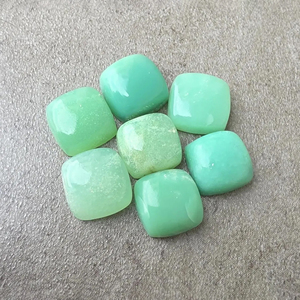 Natural Chrysoprase Green Square <b>Cushion</b> Cut AAA Grade Flat Back Calibrated Loose Gemstone - Product Image 1